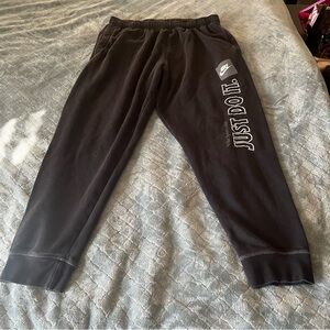 Nike Mens Jogger Sweatpants Black Just Do‎ It Graphic Gym Athletic XL